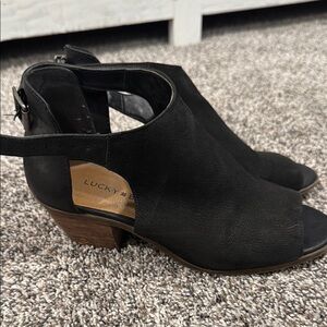 Lucky Brand Black Women's Peep Toe Heels